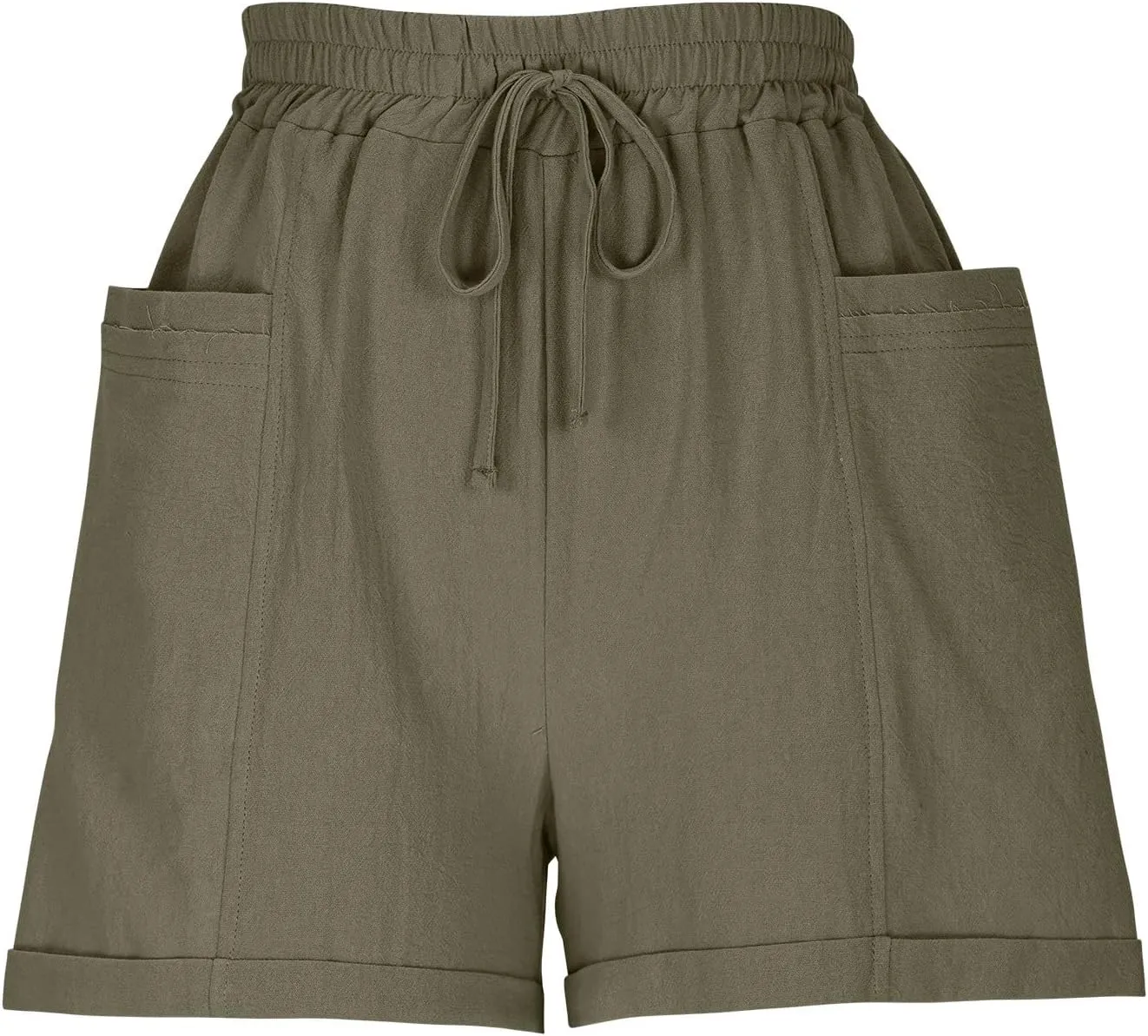 Cotton Linen Womens Shorts Baggy Comfy Beach Vacation Clothes Lightweight Workout Shorts Bottoms with Side Pockets