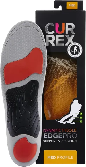 CURREX EdgePro Thermo Regulating Ski Boot Insoles for Snowboarding, Skiing, & Winter Sports – Ski Boot Inserts with Shock Absorbing Cushioning – for Men & Women – Medium Arch, Large