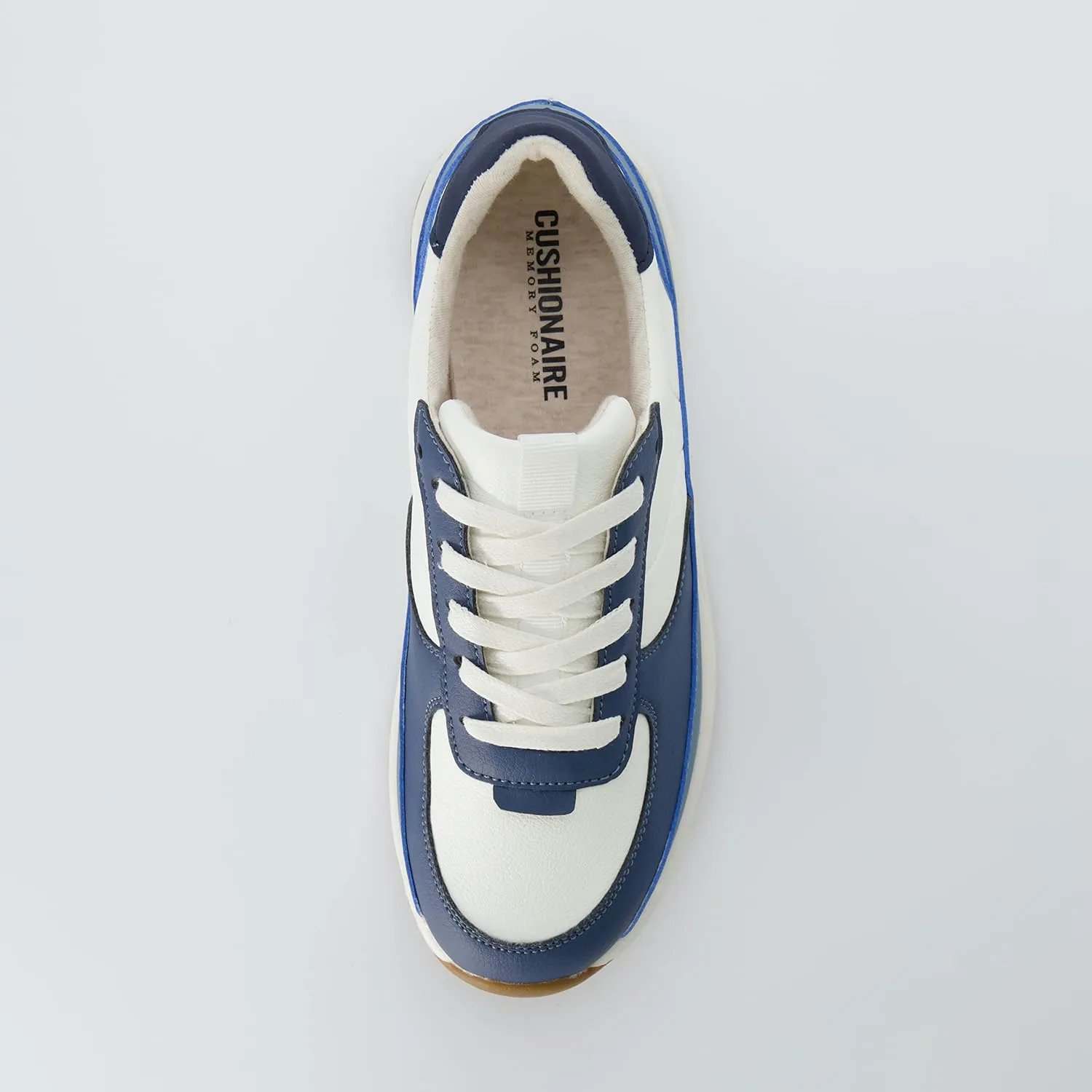 CUSHIONAIRE Women's Score lace up Sneaker  Comfort Foam, Wide Widths Available