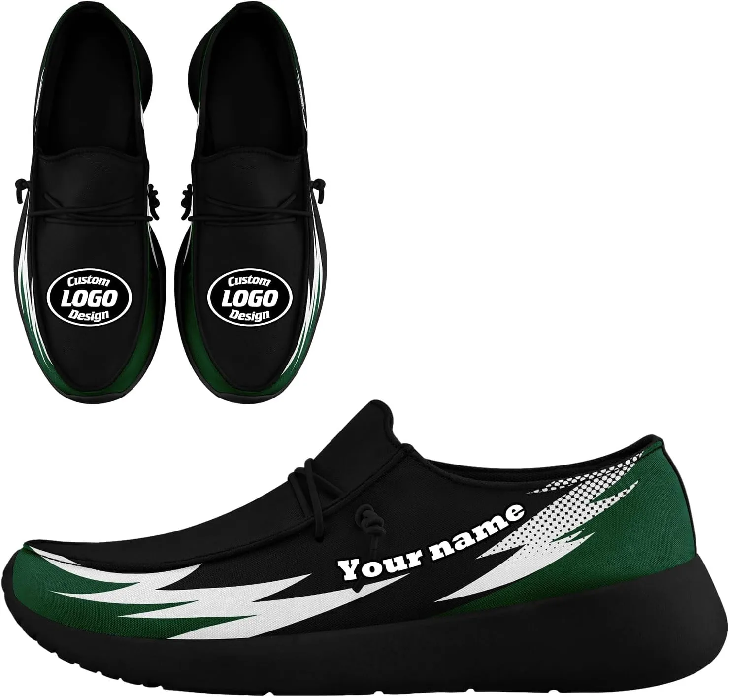 Custom Canvas Loafers for Men Women Print Name Image Logo Gift Slip On Light-Weight Comfortable Work Walking Boat Shoes