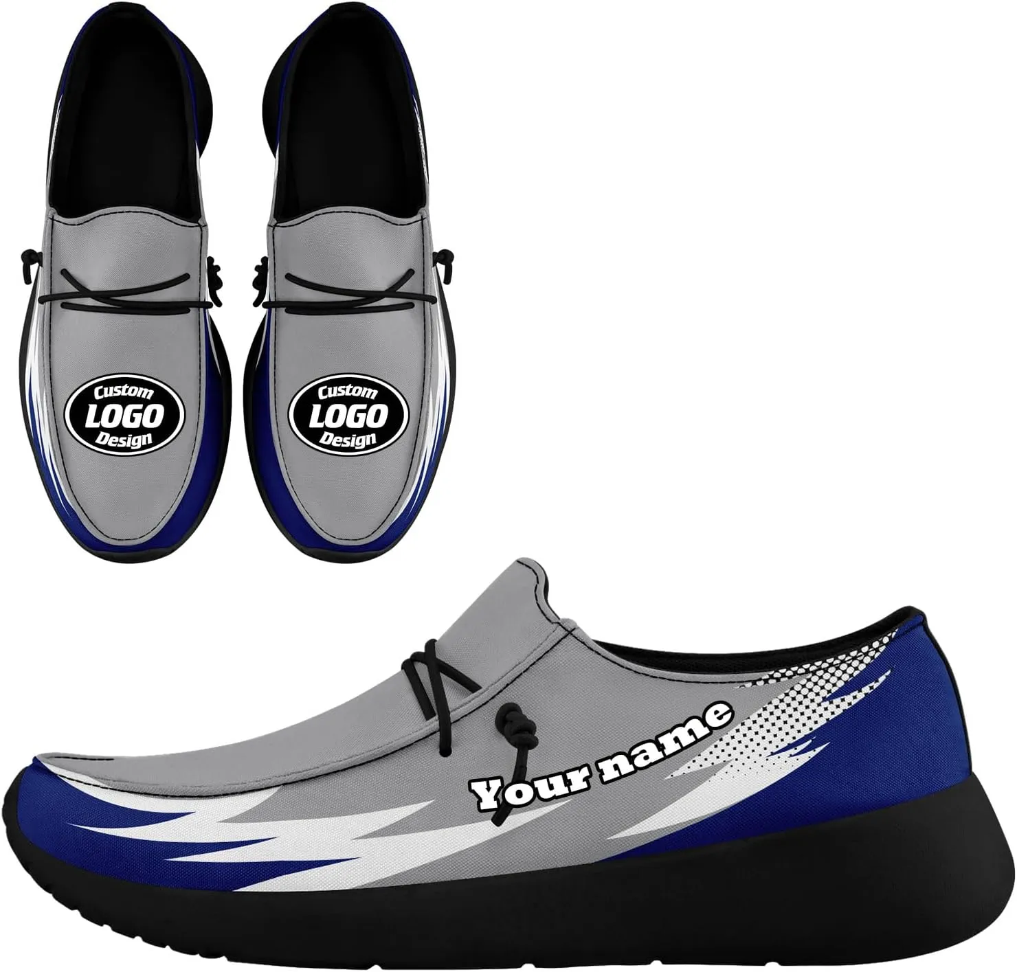Custom Canvas Loafers for Men Women Print Name Image Logo Gift Slip On Light-Weight Comfortable Work Walking Boat Shoes