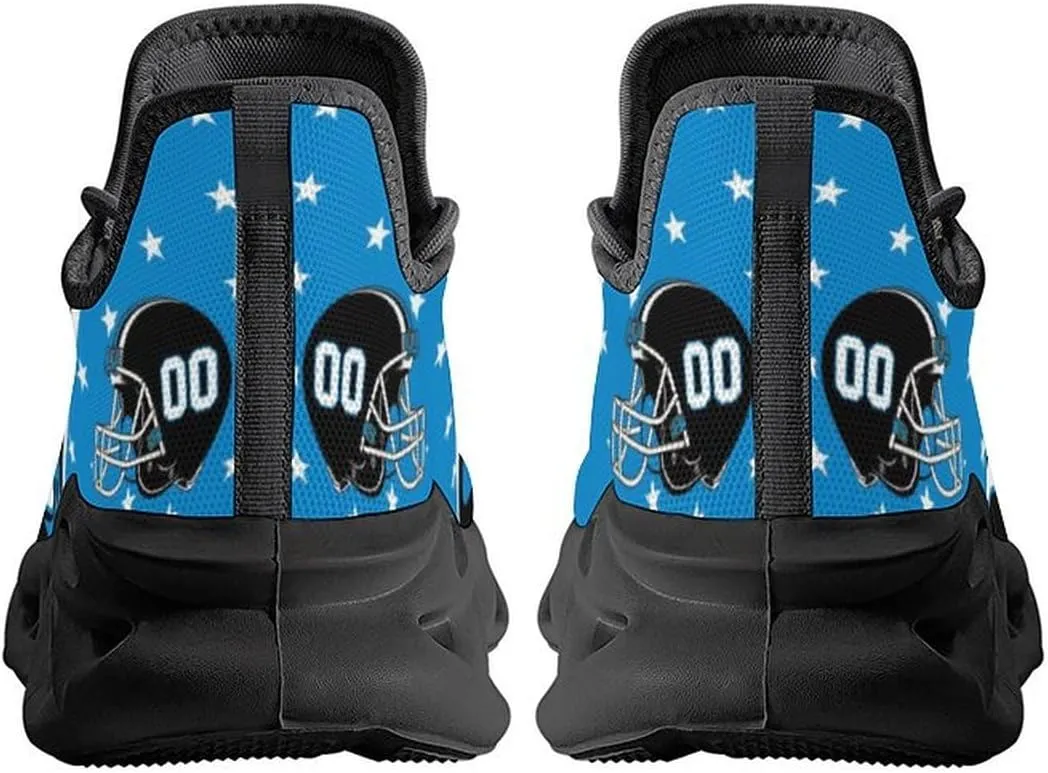 Custom Football Sneakers City Sports Slip-on Shoes Personalized Name Number, Gifts for Football Fans Men Women