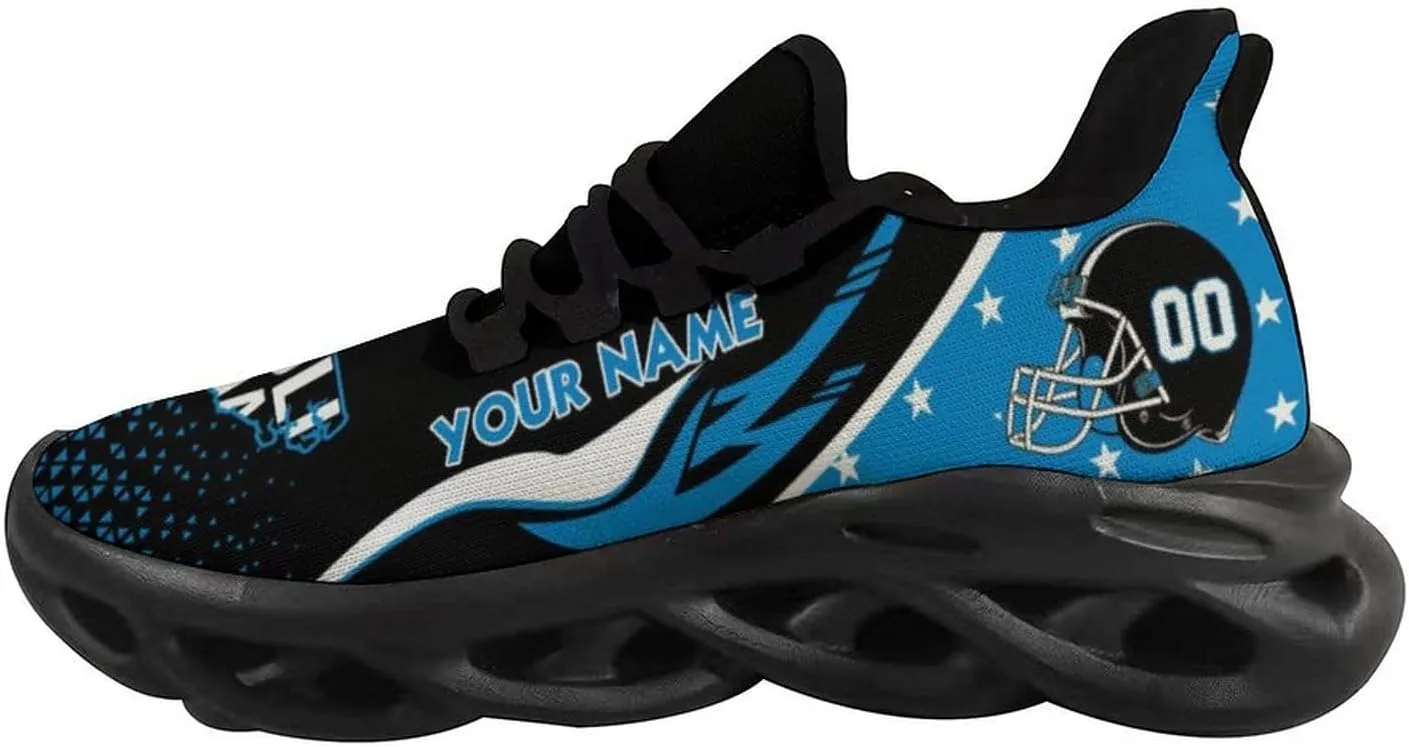 Custom Football Sneakers City Sports Slip-on Shoes Personalized Name Number, Gifts for Football Fans Men Women