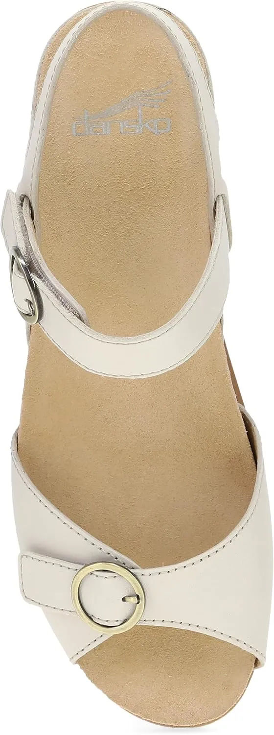Dansko Candace Wedge Sandal for Women -Comfortable Wedge with Arch Support -Fully Adjustable Straps-Versatile Casual to Dressy Footwear -Lightweight Rubber Outsole