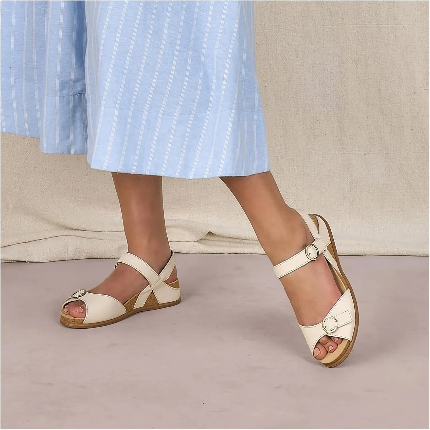 Dansko Candace Wedge Sandal for Women -Comfortable Wedge with Arch Support -Fully Adjustable Straps-Versatile Casual to Dressy Footwear -Lightweight Rubber Outsole