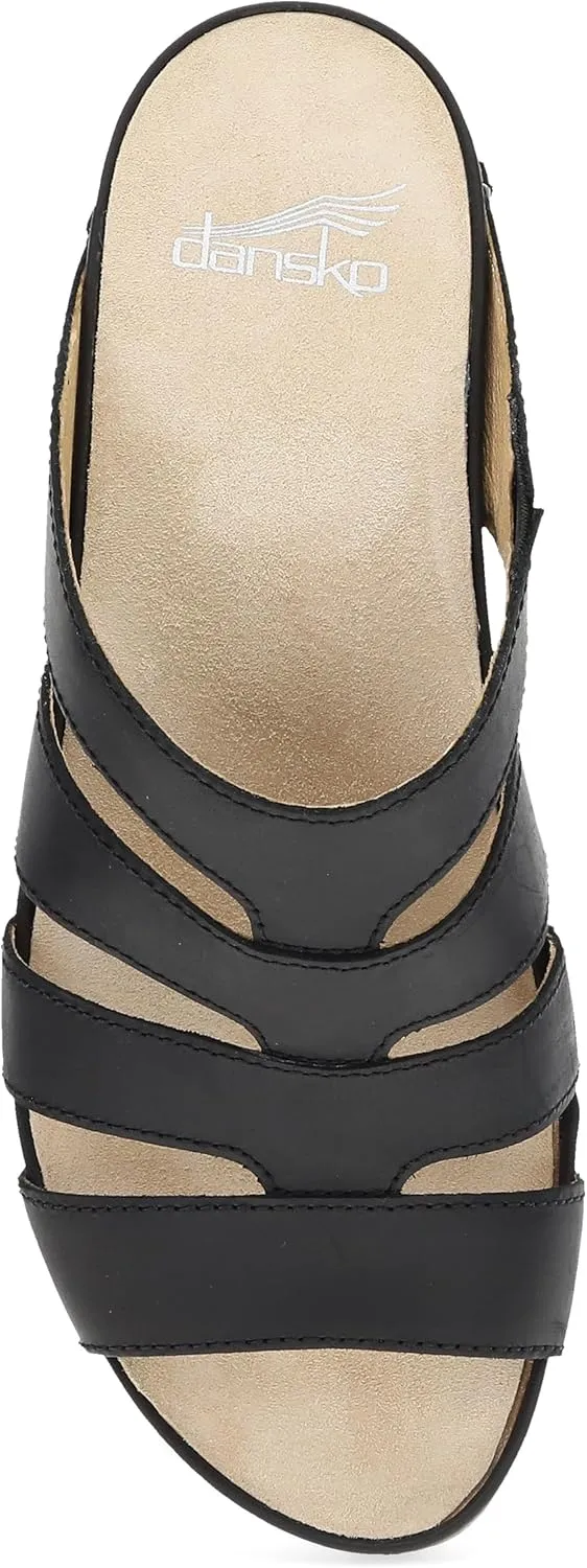 Dansko Lyndi Slide Sandals for Women - Caged-Style Design with Leather Uppers and Lightweight Rubber Outsole