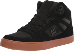 DC Men's Pure High Top Wc Skate Shoes Casual Sneakers, Black/Gum, 12.5