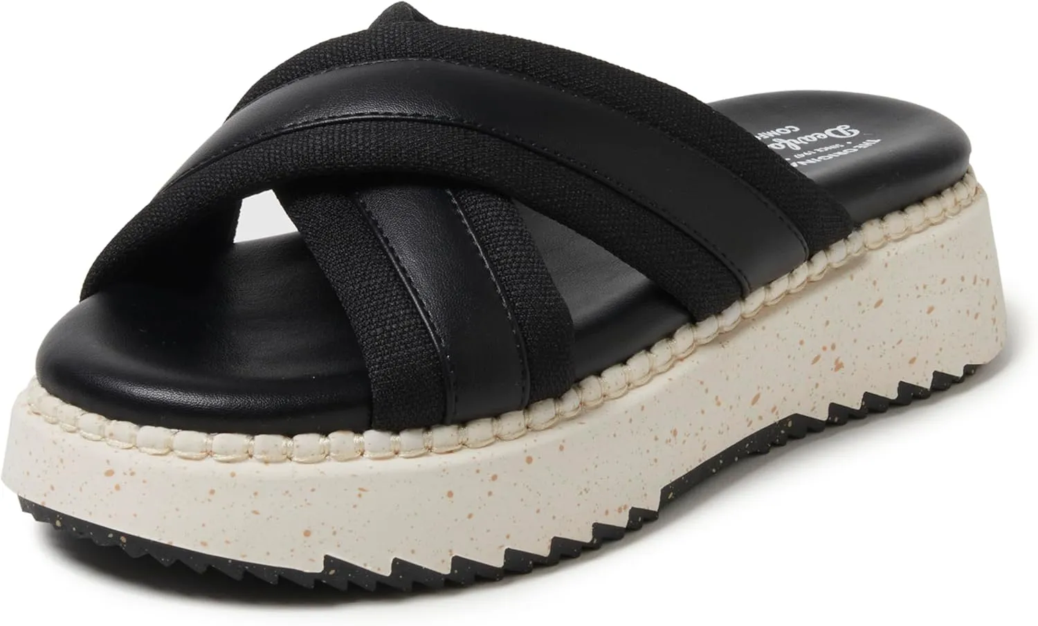 Dearfoams Women's Daisy Wedge Platform Slide Sandal