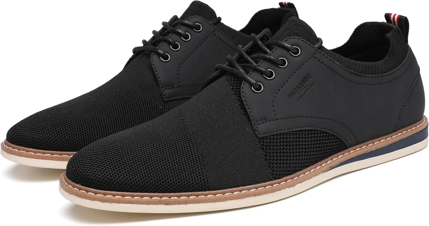 DECARSDZ Mens Point Toe Dress Shoes Fabric Breeze Breathable Mesh Shoe