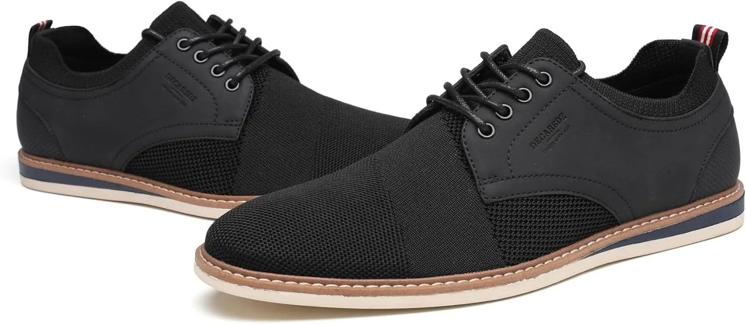 DECARSDZ Mens Point Toe Dress Shoes Fabric Breeze Breathable Mesh Shoe