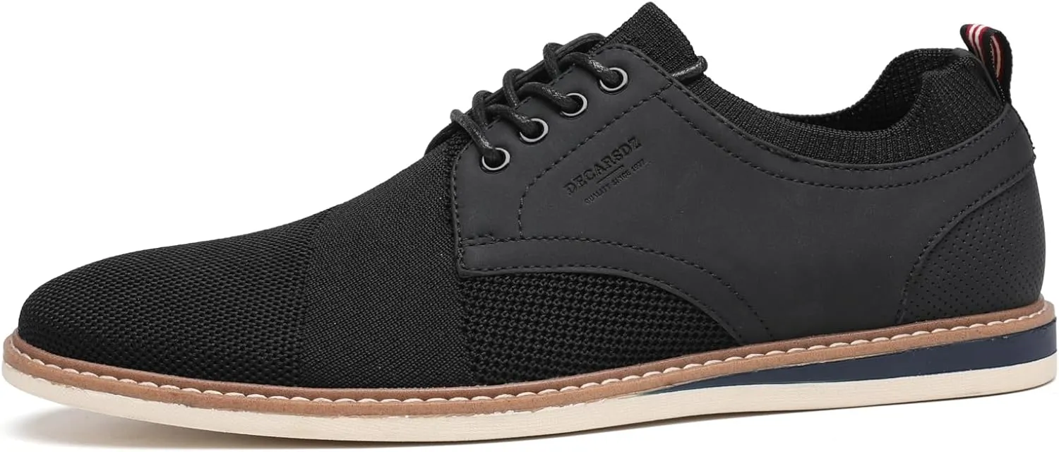 DECARSDZ Mens Point Toe Dress Shoes Fabric Breeze Breathable Mesh Shoe