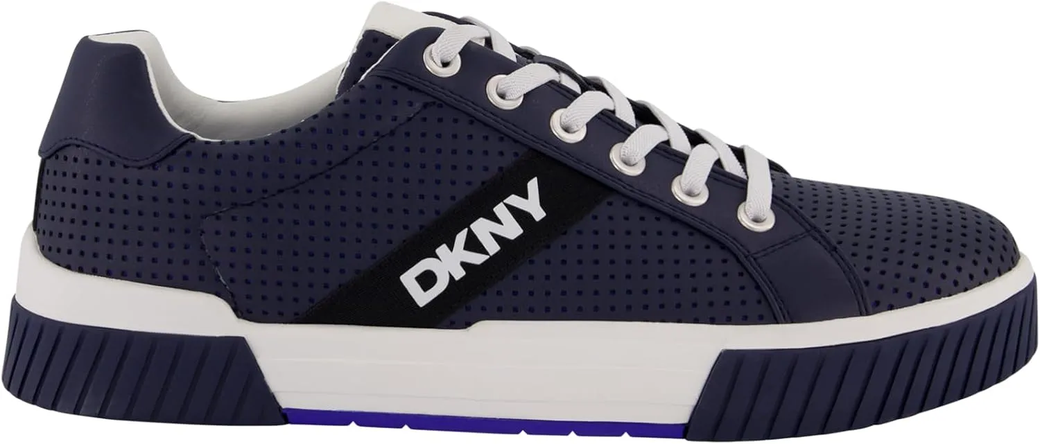 DKNY Men's Rubber Sole Round Toe Shape Lace-up Sneakers
