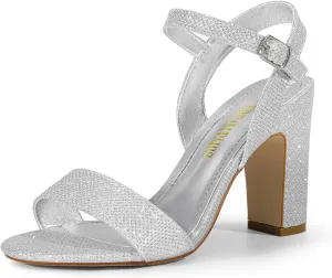 DREAM PAIRS Women's Chunky Heels Open Toe Ankle Strap High Block Comfy Dress Heel Sandals Pumps Shoes
