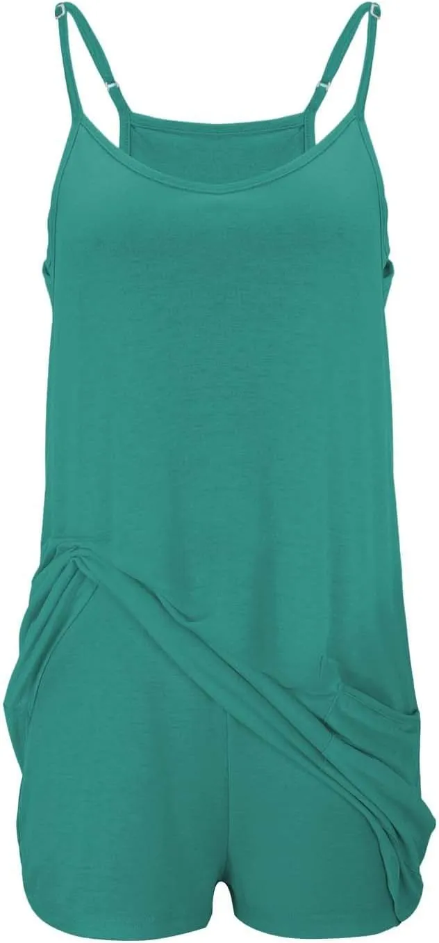Dress for Women Summer 2025 Solid Color Casual Comfy Athletic Adjustable Shoulder Strap Tennis Rompers for Short