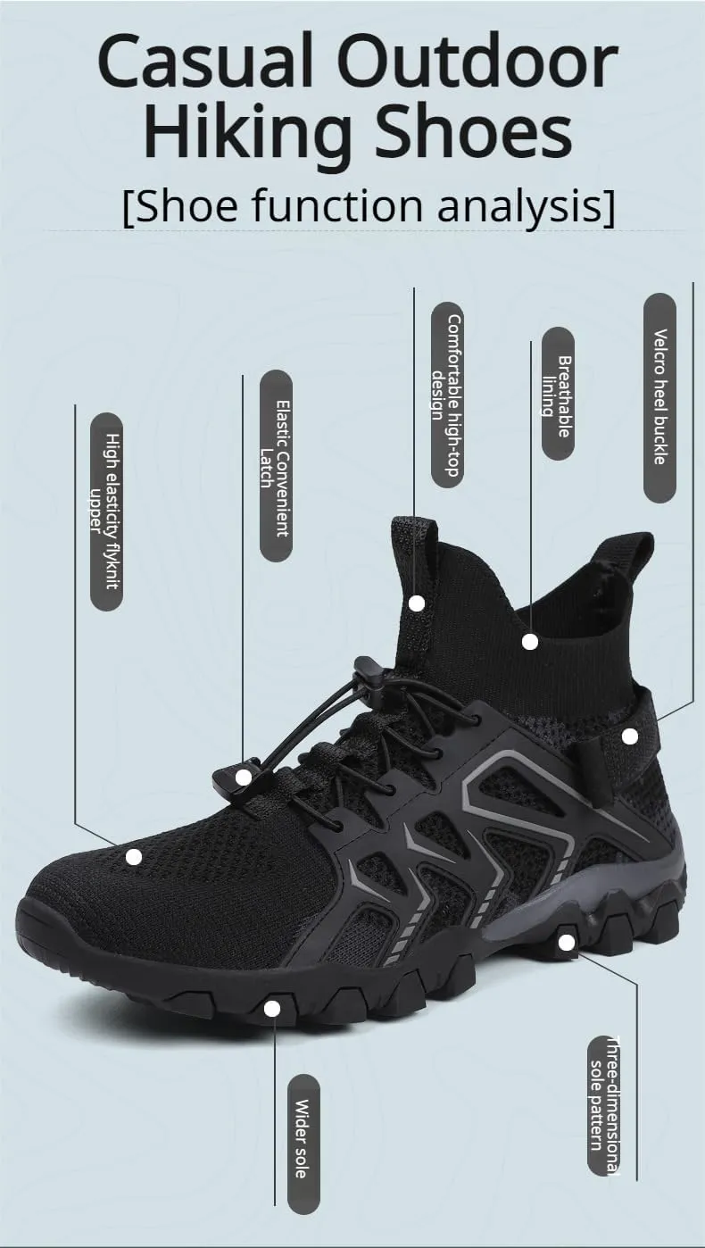 Ellniges]【Breathable Hiking Shoes Men's & Women's High-Top Outdoor Trekking Boots - Anti-Slip Winter Hiking Footwear with Airflow System, Rubber Outsole for Mountain/Urban Exploration