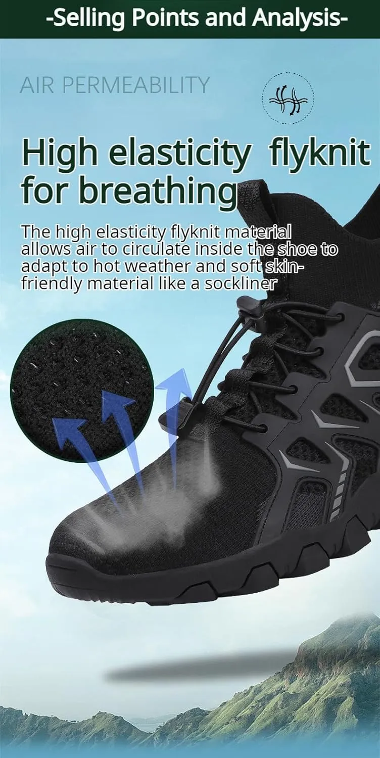Ellniges]【Breathable Hiking Shoes Men's & Women's High-Top Outdoor Trekking Boots - Anti-Slip Winter Hiking Footwear with Airflow System, Rubber Outsole for Mountain/Urban Exploration