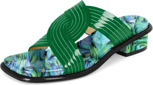 Esvowido Women Low Heel Sandals Square Open Toe Block Chunky Heel Slip On Mules Summer Casual Beach Vacation 1.25 Inch Shoes