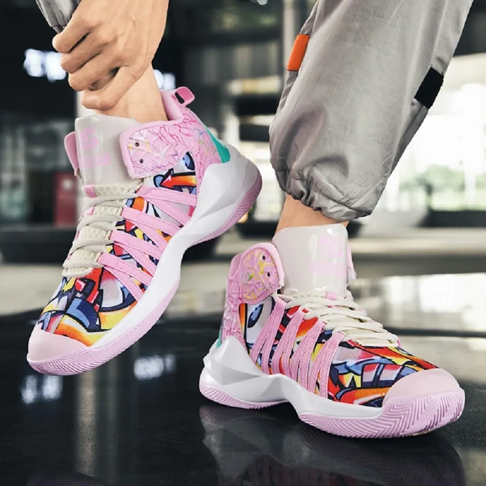ESXGED Womens Lightweight Basketball Shoes Mens School Training Running Non-Slip Casual Shoes Comfy Sneakers
