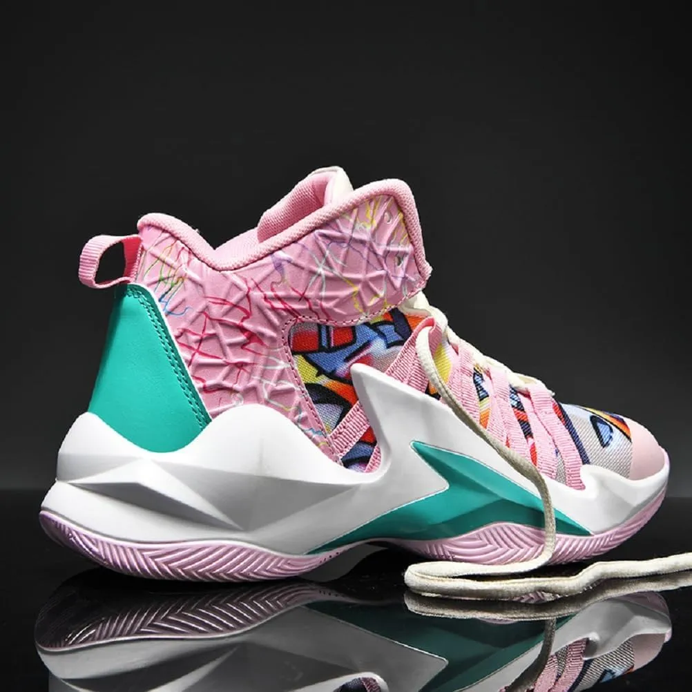 ESXGED Womens Lightweight Basketball Shoes Mens School Training Running Non-Slip Casual Shoes Comfy Sneakers