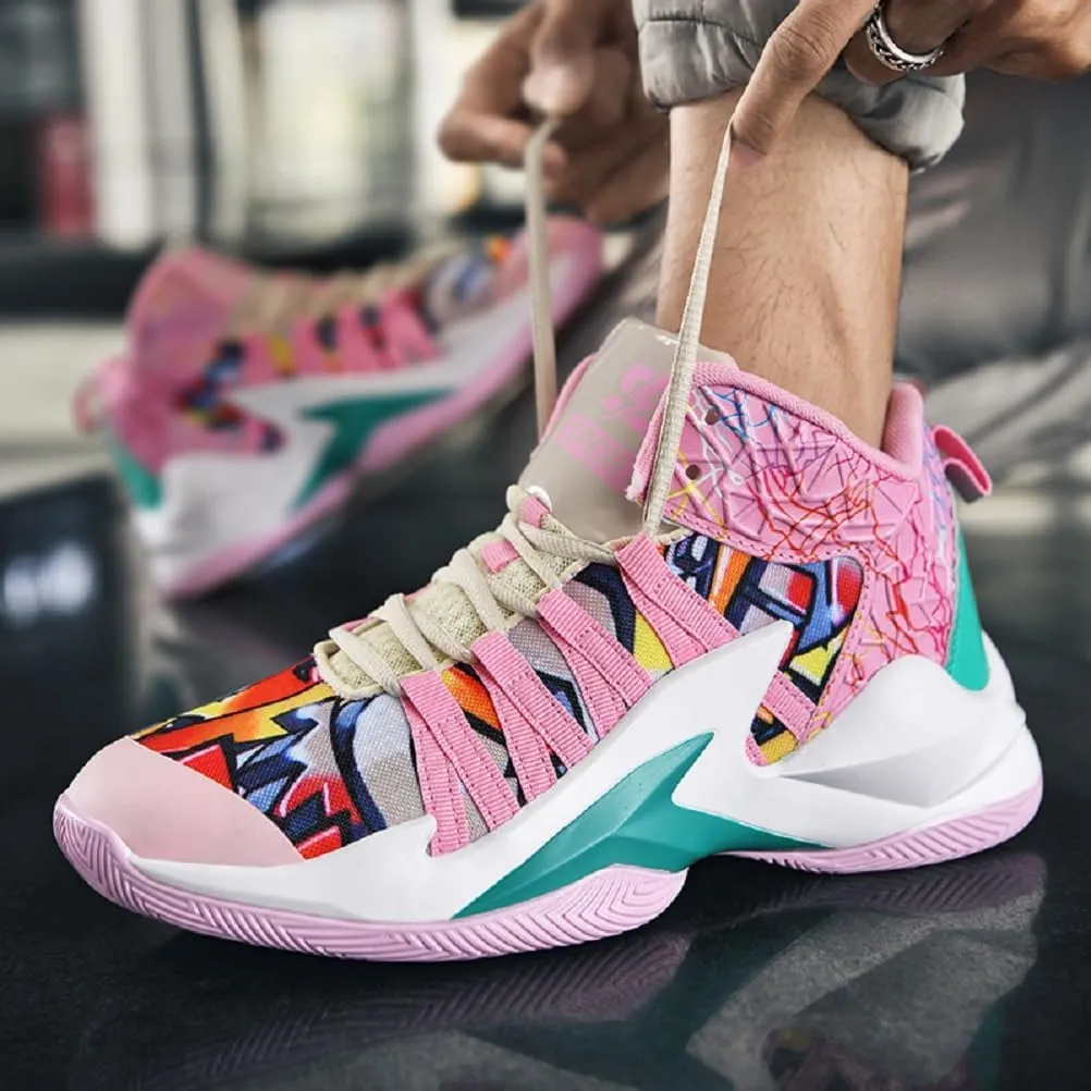 ESXGED Womens Lightweight Basketball Shoes Mens School Training Running Non-Slip Casual Shoes Comfy Sneakers