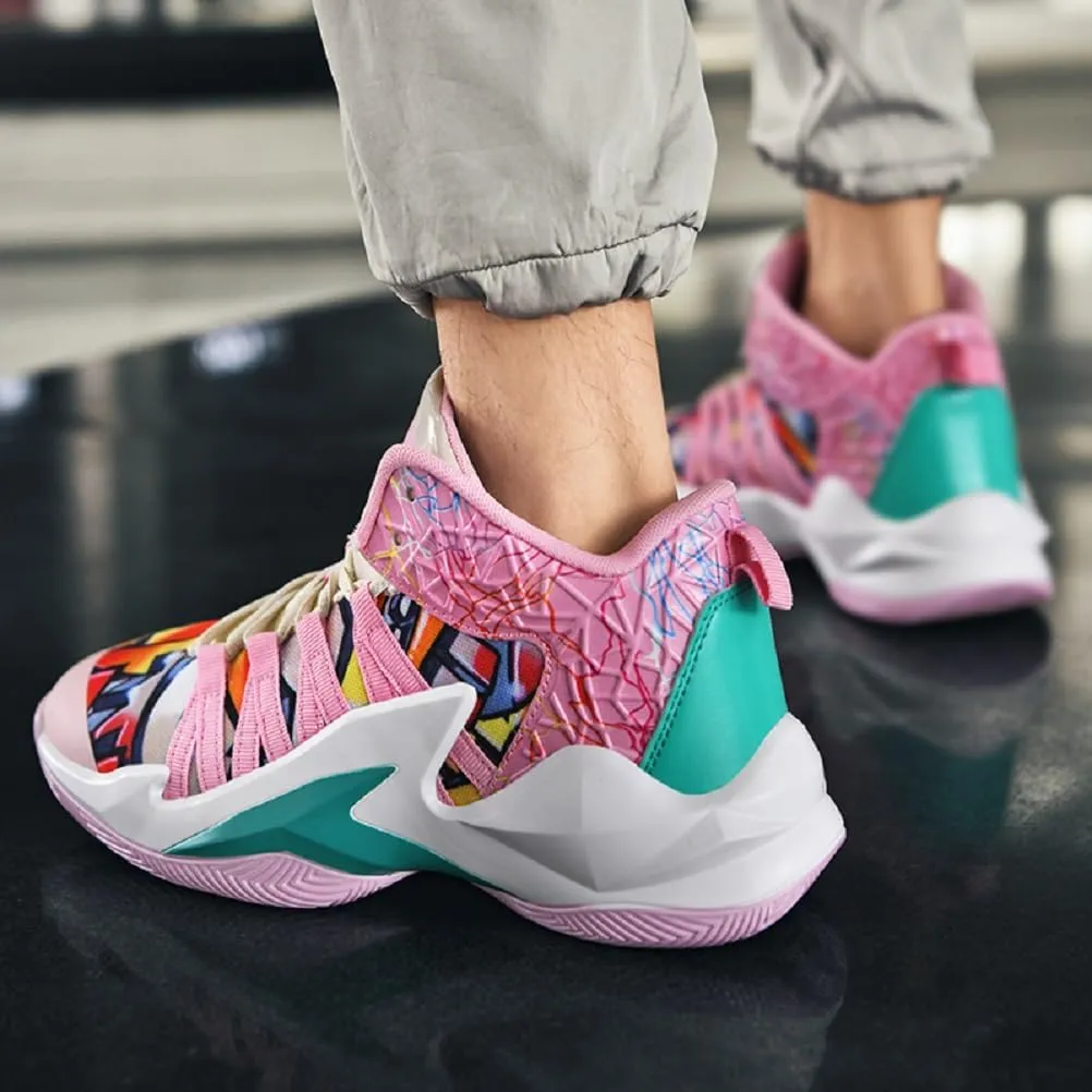 ESXGED Womens Lightweight Basketball Shoes Mens School Training Running Non-Slip Casual Shoes Comfy Sneakers
