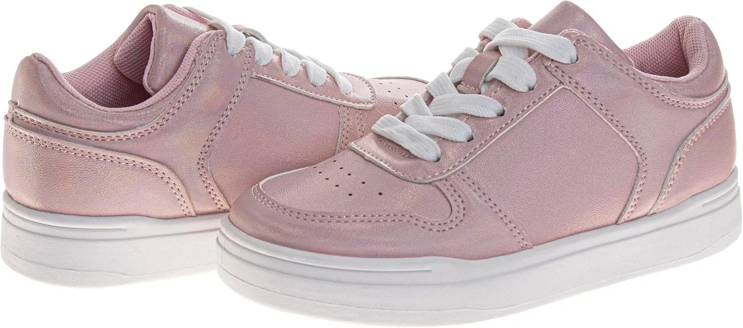Fashion Sneakers for Girls - Kids Lace-Up Shoes Casual Athletic Sneakers (Sizes 11-13 Little Kid / 1-5 Big Kid)