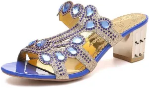 Fashion Women's Sandals Chunky Heel Hollow Casual High Heel Sandals