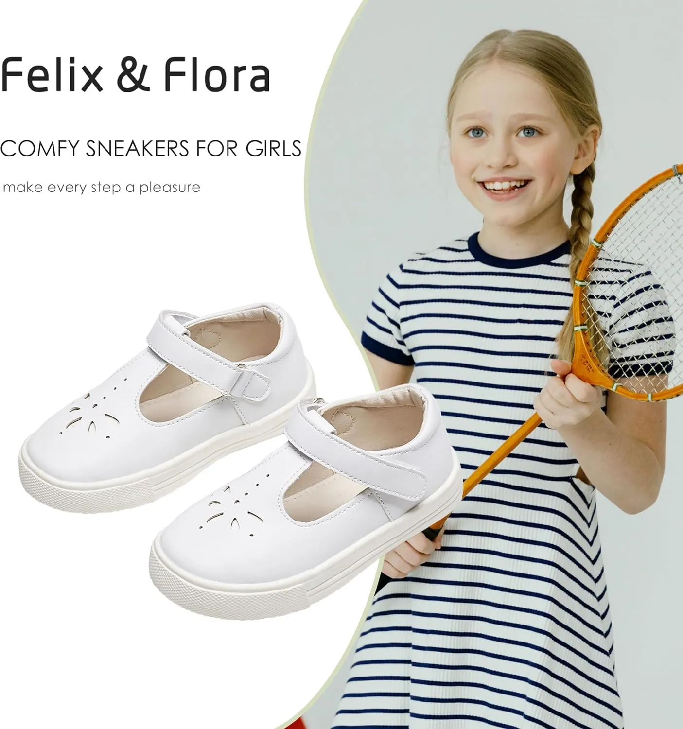 Felix & Flora Toddler/Little Kid Girls Running Shoes Glitter Sneakers Princess Fashion Casual Sports Shoes