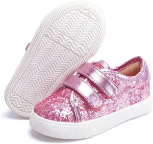 Felix & Flora Toddler/Little Kid Girls Running Shoes Sports Sneakers Princess Casual Glitter Shoes.