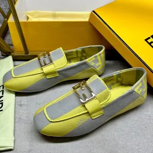FENDI LOAFERS GOLD LEMON IN HARDWARE GREY MIX FENDI CANVAS Flexible customer care BAGUETTE YELLOW Low-cost