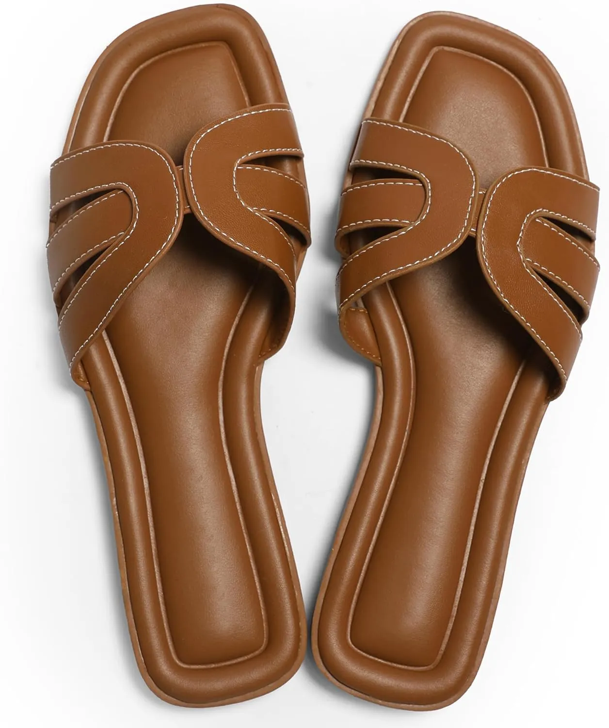 Flat Womens Sandals Flat Slide Sandals Women Black Brown White Sandals Size 6-11