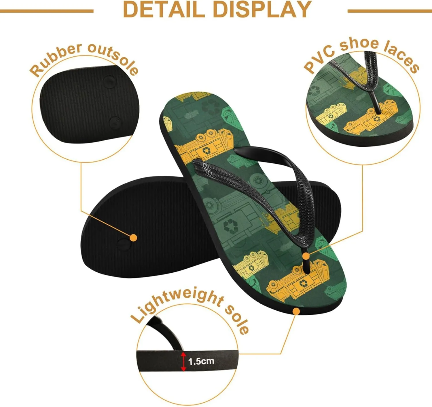 Flip Flops for Men Women Summer Sandals Bathroom Shower Shoes