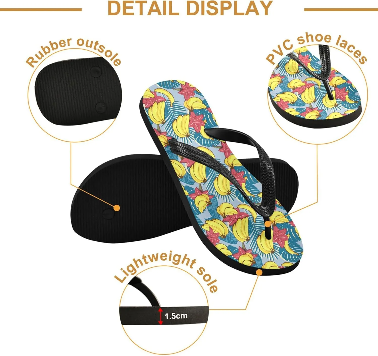 Flip Flops for Men Women Summer Sandals Bathroom Shower Shoes