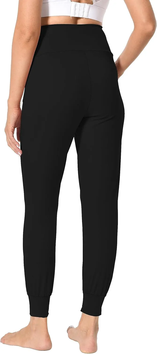 Foucome Women's Maternity Pants Stretchy Jogger Sweatpants Comfy Casual Pregnancy Workout Lounge Pants with Pockets