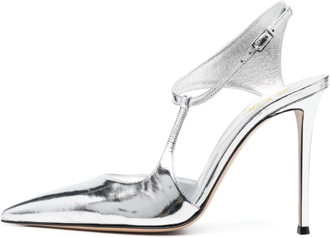 FOWT Women Sexy Pointed Toe Stiletto High Heel Sandals Chic Ankle Strap Ladies Summer Prom Party Dress Shoes Size 4-16 US