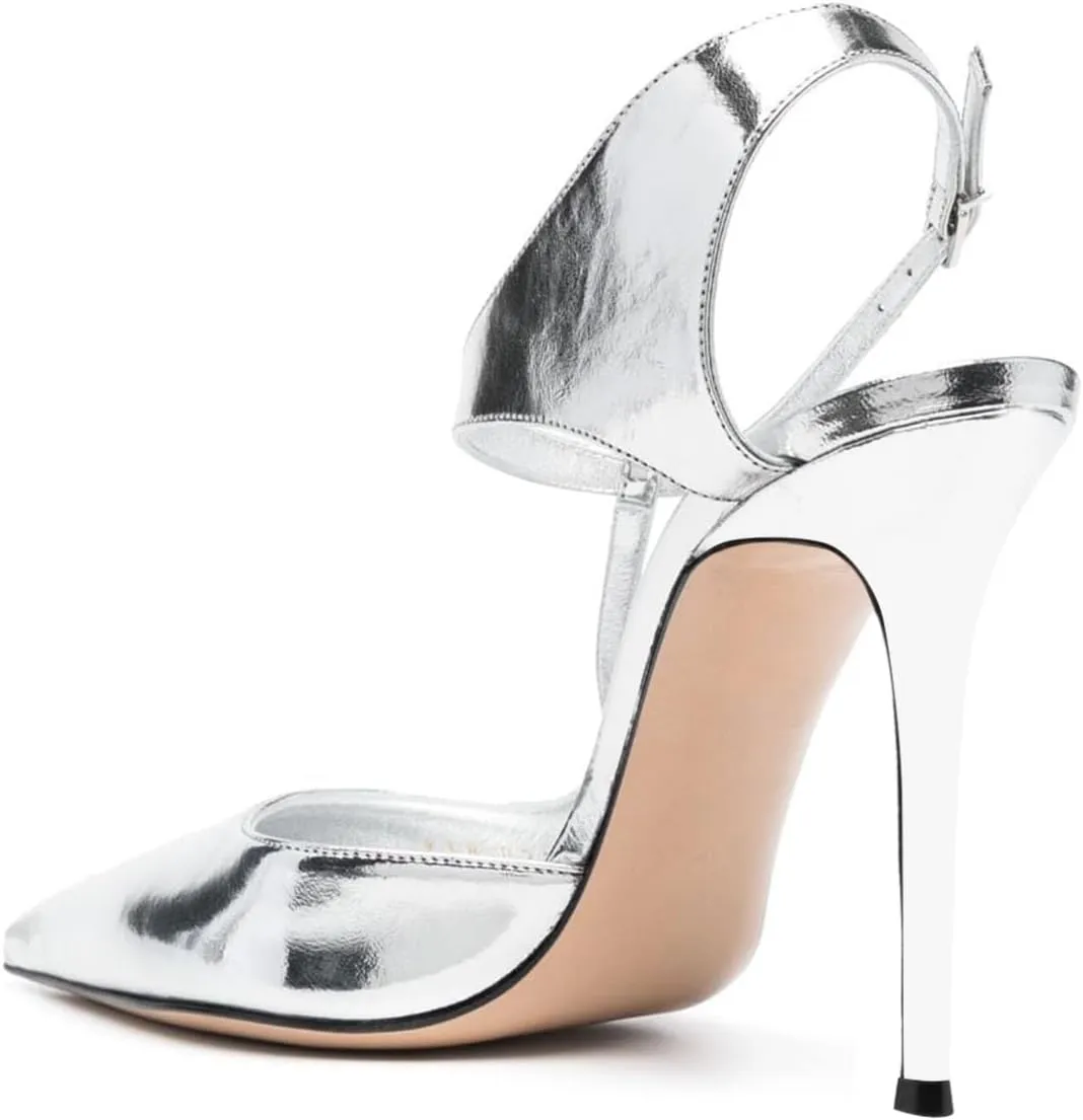 FOWT Women Sexy Pointed Toe Stiletto High Heel Sandals Chic Ankle Strap Ladies Summer Prom Party Dress Shoes Size 4-16 US