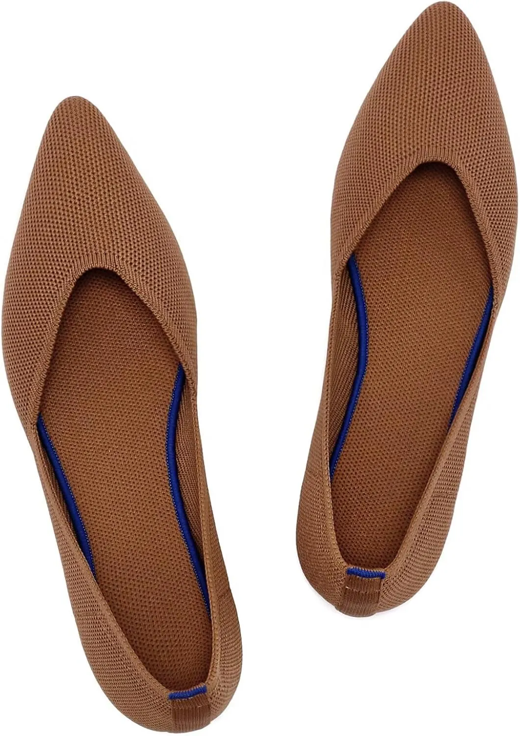 Frank Mully Womens Flat Shoes Classic Pointed Toe Flats Knitted Dress Shoes Soft Flats for Woman Comfortable Dressy