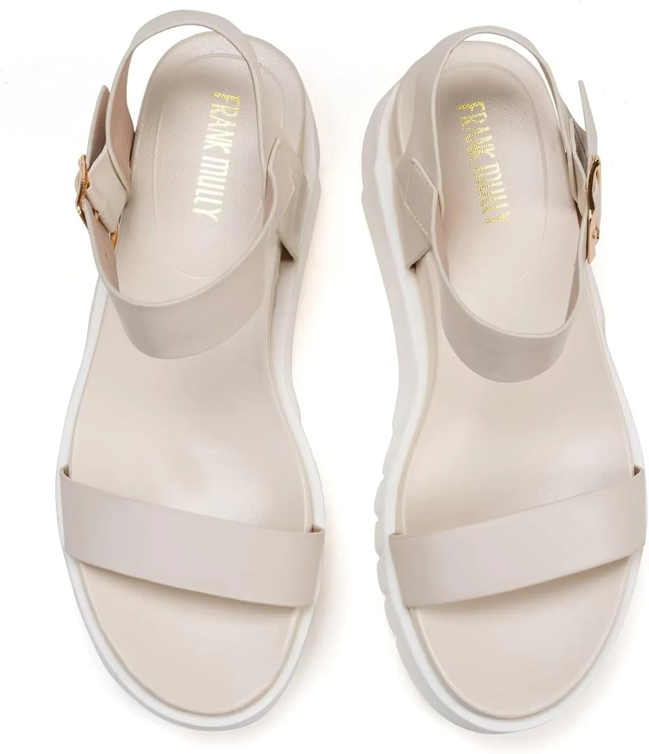 Frank Mully Women's Platform Sandals Open Toe Ankle Strap Buckle Adujustable Casual Platform Sandals Shoes
