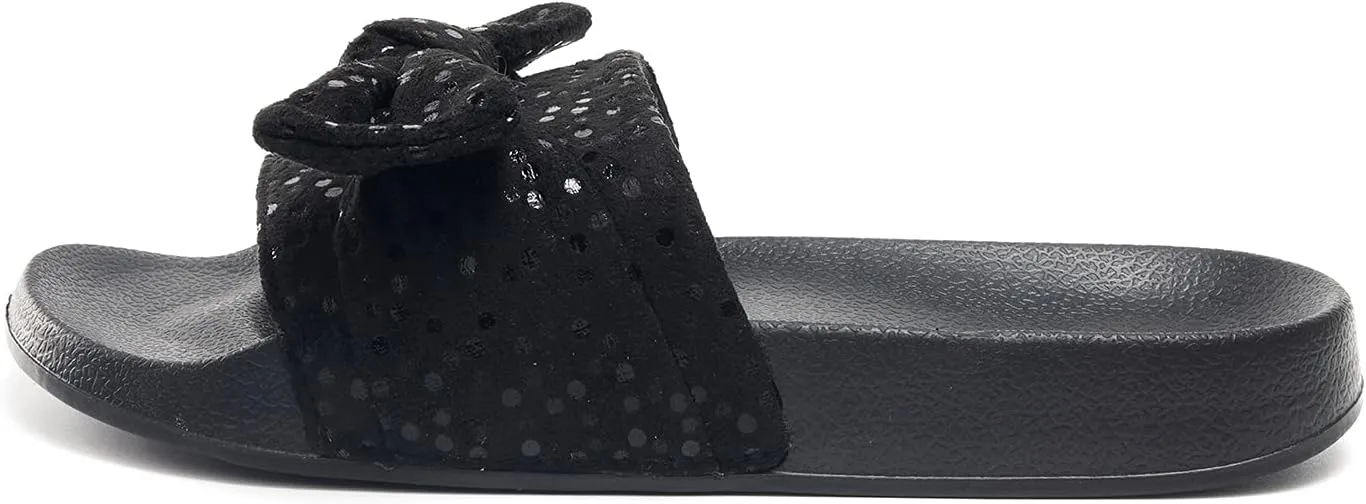 FUNKYMONKEY Women's Slides Sandals Bowknot Beach Casual Comfort Slippers