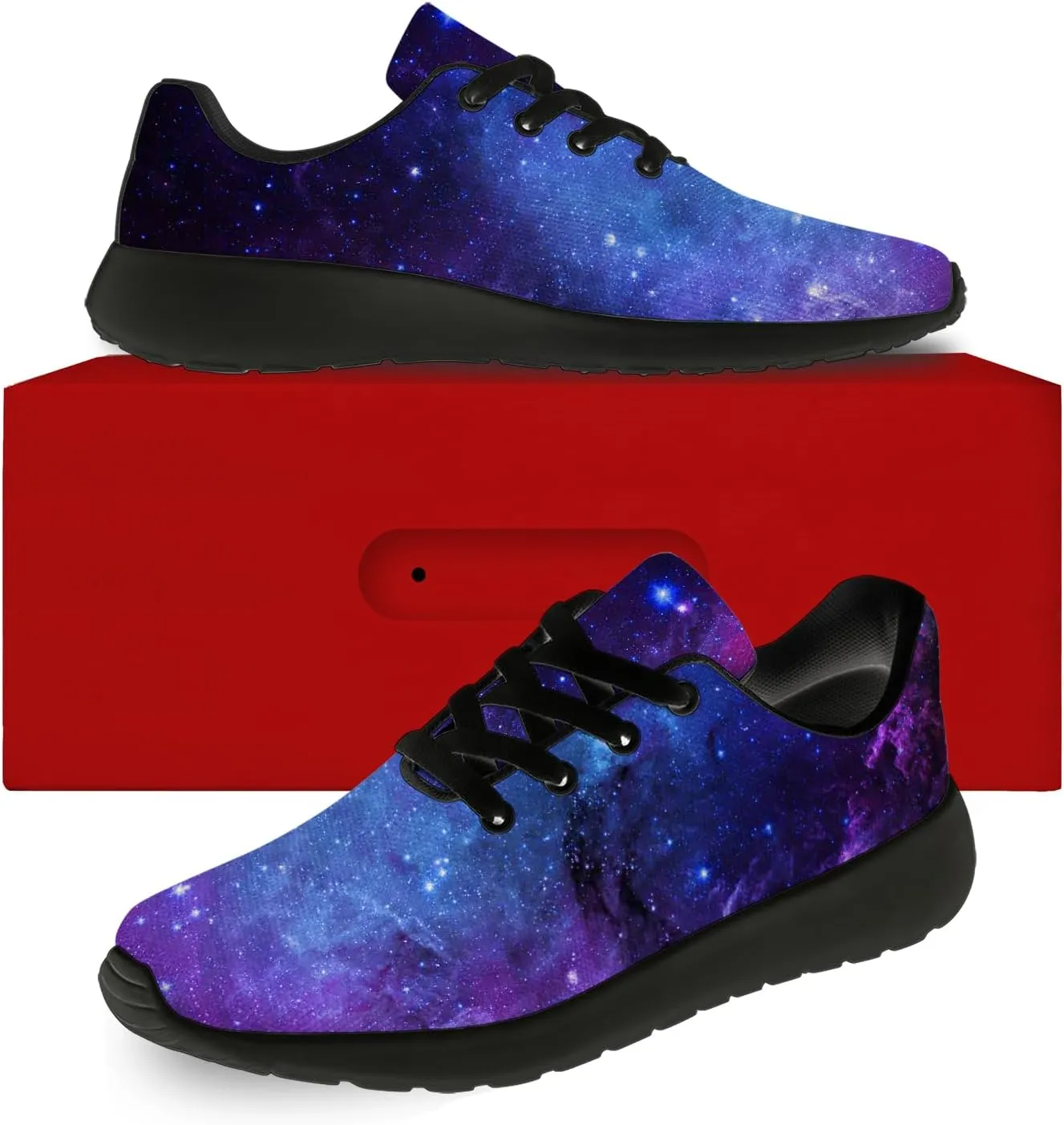 Galaxy Shoes for Women Men Tennis Running Walking Shoes Personalized 3D Print Sneakers Gifts for Him Her