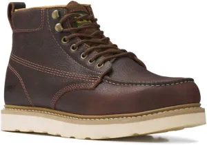 Golden Fox Steel Toe Work Boots Men's 6" Moc Toe Wedge Comfortable Boots for Construction