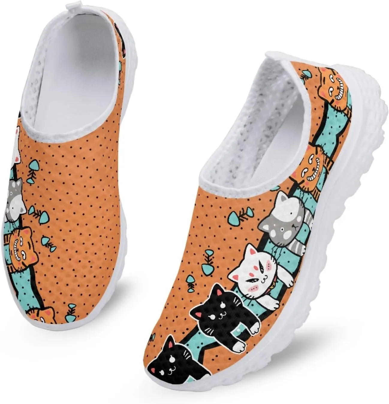 GOSTONG Walking Shoes for Women Arch Support Slip on Sneakers Ladies Mesh Breathable Comfortable Shoes