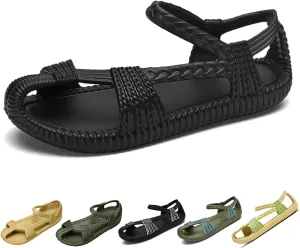 Hand Knitted Sandals Flat Sandals for Men and Women Boho Sandals Open Toe Beach Slip-On Sport Sandal Beach Poolside Travel Camping