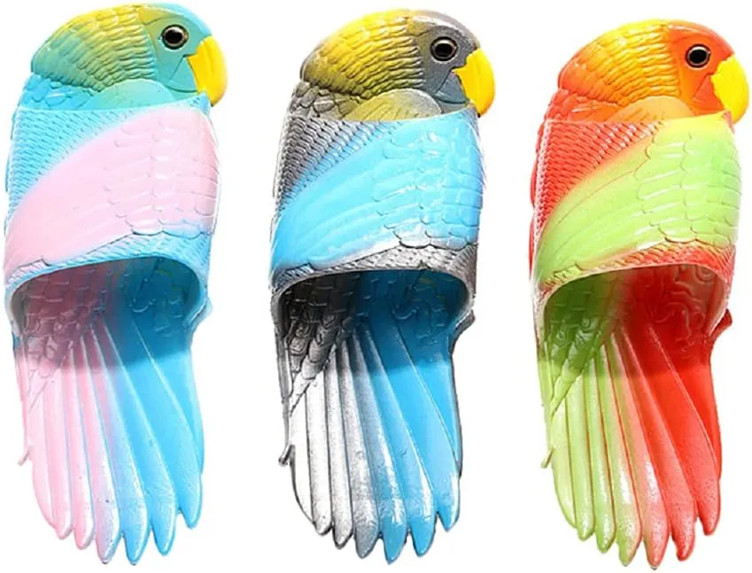 HANDKEI Summer unisex parrot slippers children cartoon animal slippers funny parrot beach slippers sandals 3 colors