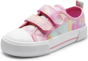 Harvest Land Toddler Kids Canvas Sneakers for Boys and Girls – Casual Walking Shoes with Double Hook-and-Loop Straps, Non-Slip Lightweight Trainers for Baby & Little Kids