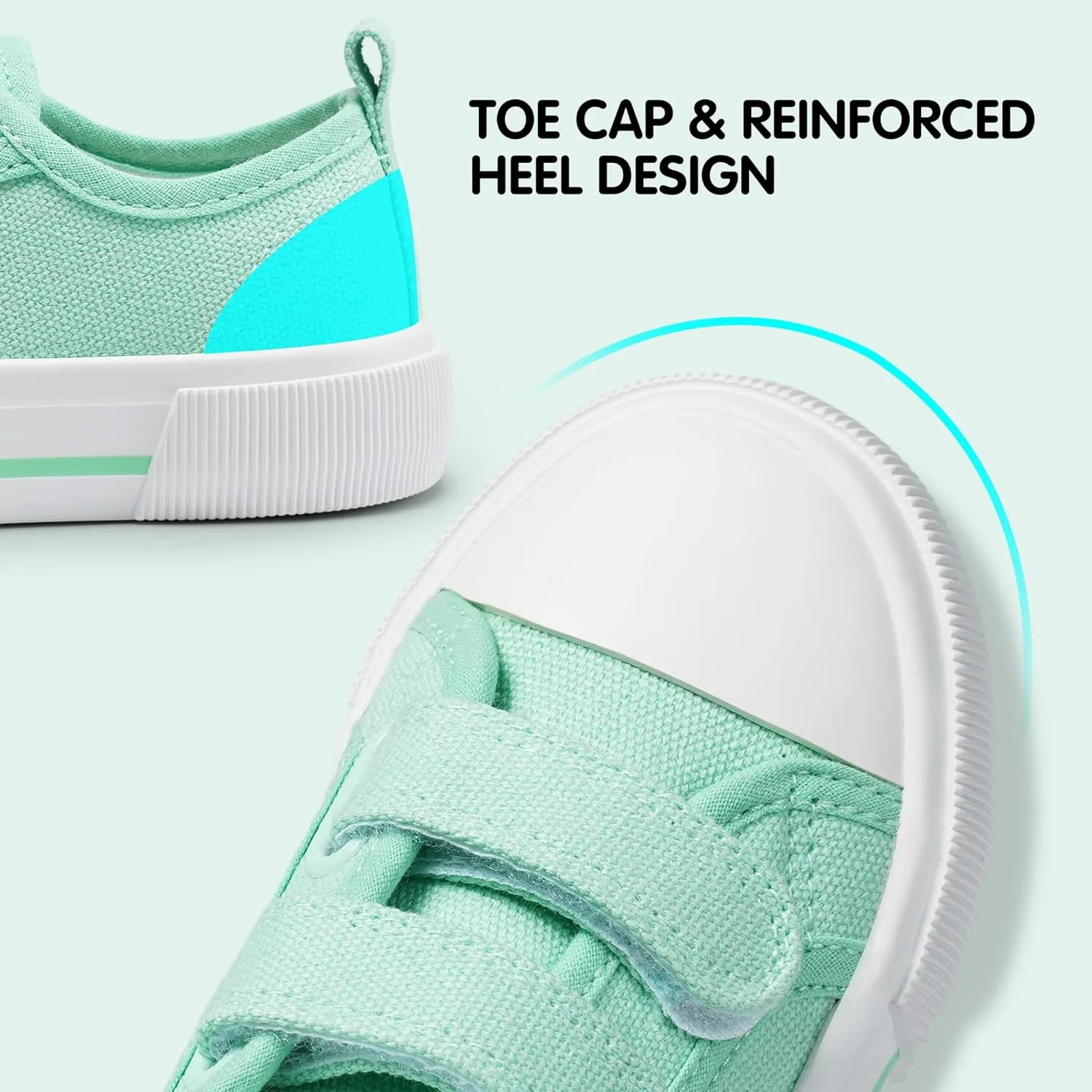 Harvest Land Toddler Kids Canvas Sneakers for Boys and Girls – Casual Walking Shoes with Double Hook-and-Loop Straps, Non-Slip Lightweight Trainers for Baby & Little Kids