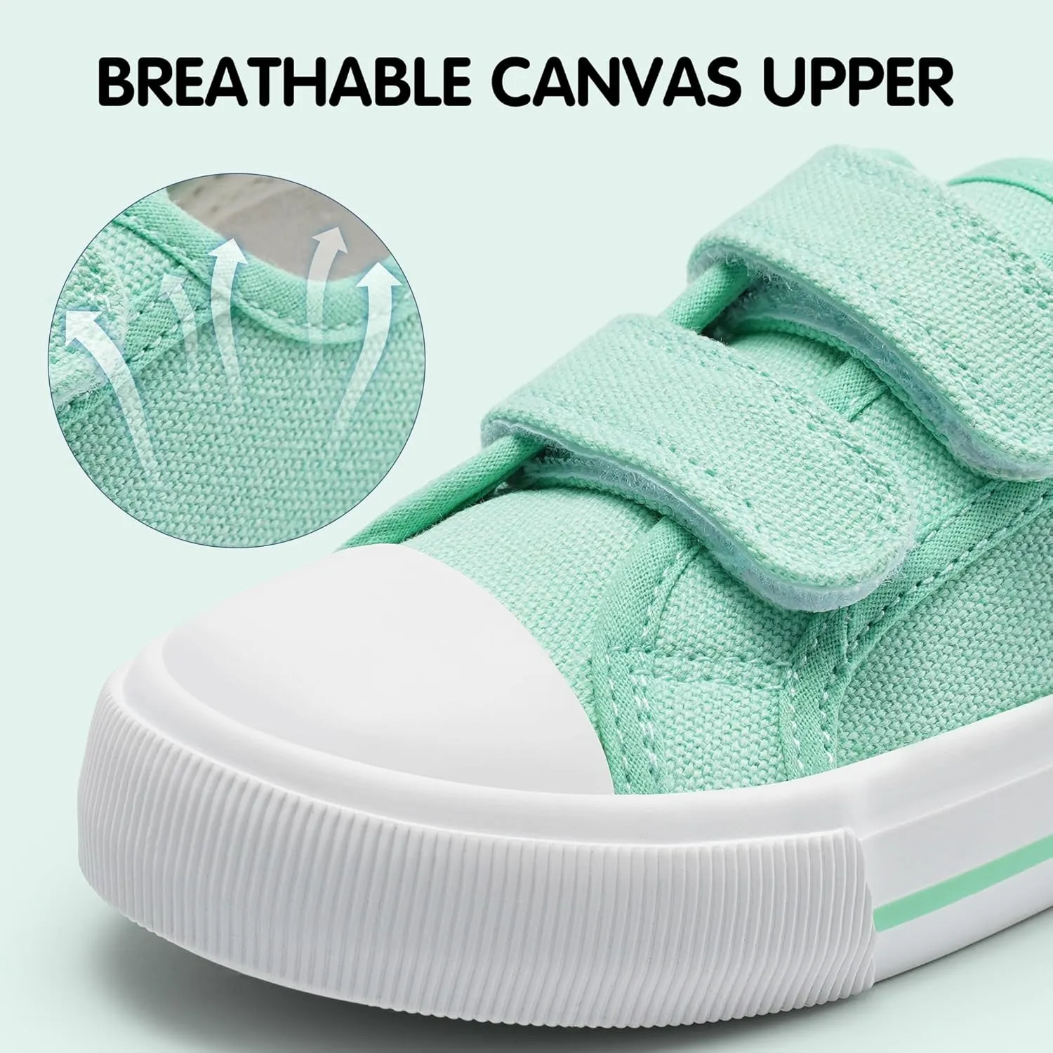 Harvest Land Toddler Kids Canvas Sneakers for Boys and Girls – Casual Walking Shoes with Double Hook-and-Loop Straps, Non-Slip Lightweight Trainers for Baby & Little Kids