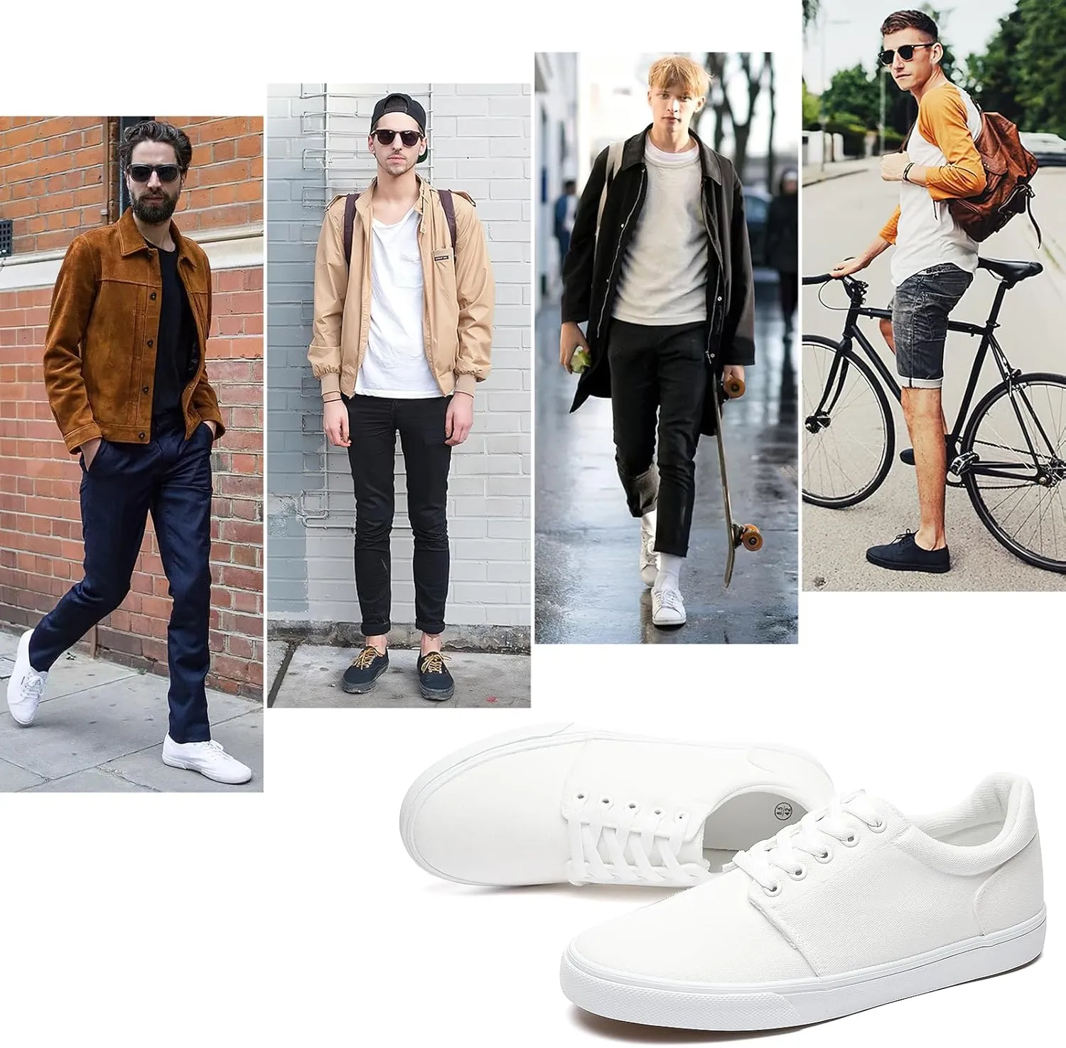 hash bubbie Mens Canvas Shoes Classic Men's Canvas Sneakers Low Top Tennis Shoes Lace up Comfortable Skate Casual Shoes