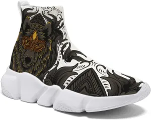 Hetios Mens Walking Shoes Graffiti Sneakers Running Shoes Sock Shoes Lightweight Comfy Breathable Multicolor