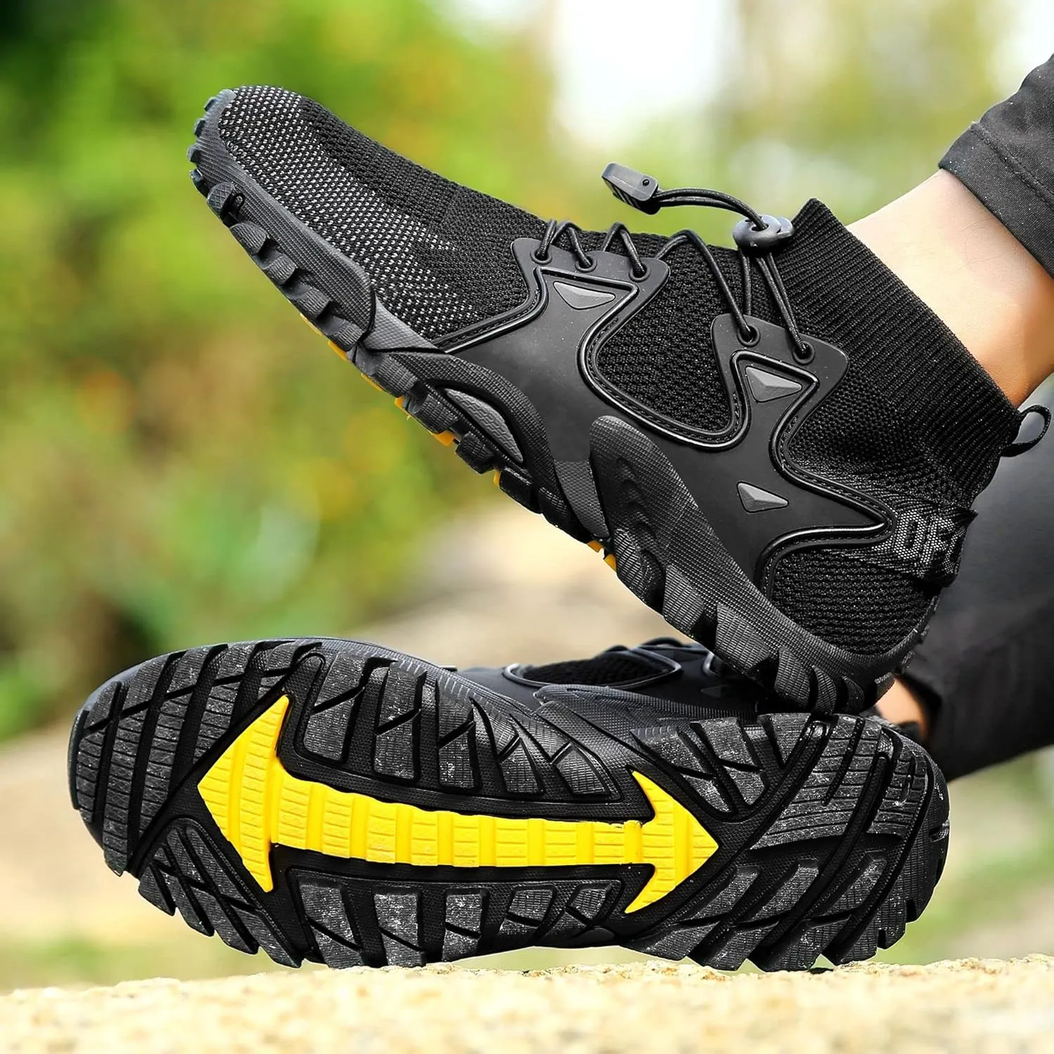 Hiking Boots Mens Walking Shoes Lightweight Trekking Outdoor Mountain Mid Casual Trainers Lace-up